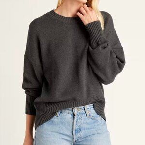 Organic Cotton Boyfriend Crew Sweater, Quince, Size M